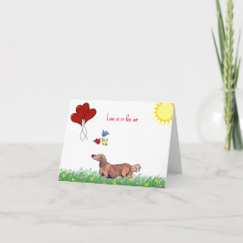 Långhårig Dachshund Alla Hjärtans Dag  Kort