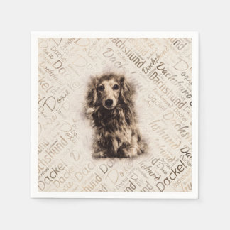 Långhårig Dachshund hund Pappersservett