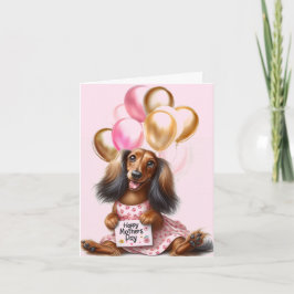 Långhårig Dachshund Morsdagskort Kort