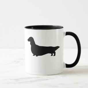Långhårig Dachshund Silhouette Wiener Hund Doxie Mugg