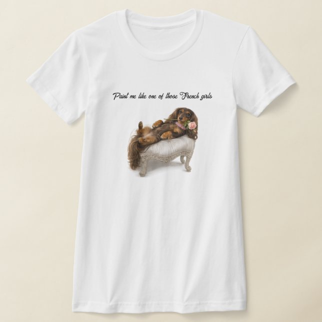 Långhårig Dachshund  T Shirt (Laydown)
