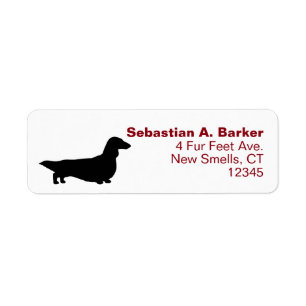 Långhårig Dachshund Wiener Hund Returadress Etikett