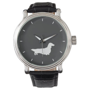 Långhårig hund för Wiener för taxSilhouette   Armbandsur