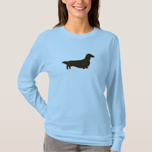 Långhårig hund för Wiener för taxSilhouette   T Shirt