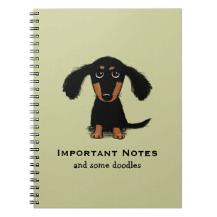 Långhårig hund för Wiener för taxvalp   gullig Anteckningsbok