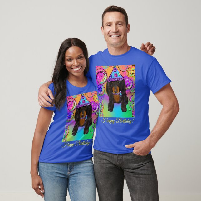 LÅNGHÅRIG SVART & TAN DOXIE     T SHIRT (Unisex)