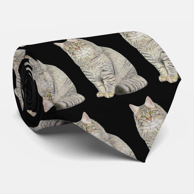Långhårig Tabby katt Slips (Rullad)