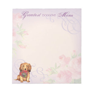 Långhåriga Dachshund Heart Mamma Anteckningsblock