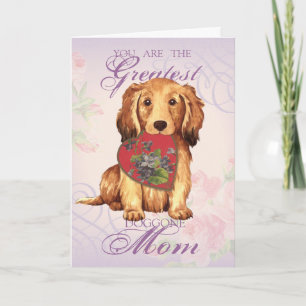 Långhåriga Dachshund Heart Mamma Kort