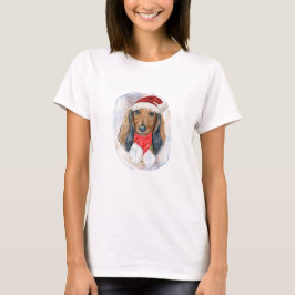 Långhåriga Dachshund Julpresenter För Hundälskare T Shirt