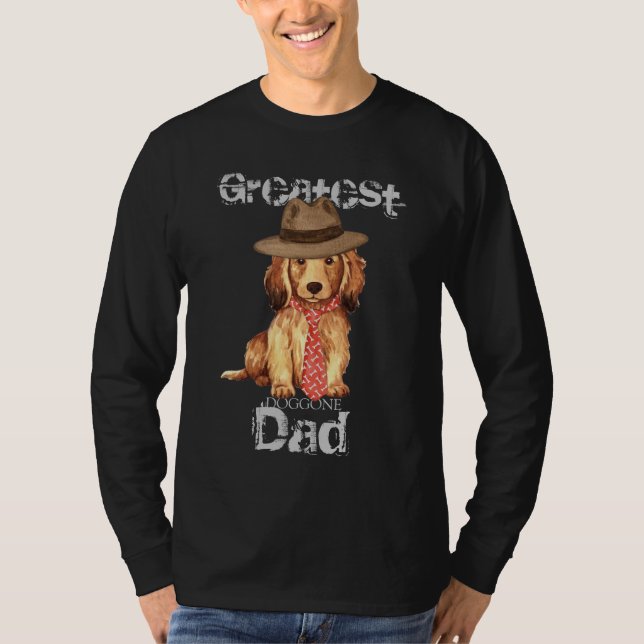 Långhåriga Dachshund Pappa Tröja (Framsida)