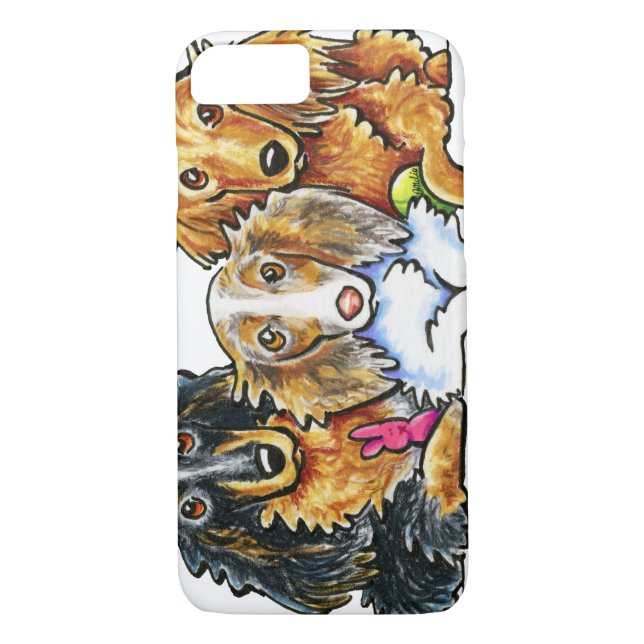 Långhåriga Dachshund Trio Case-Mate iPhone Skal (Baksida)