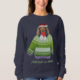 Långhåriga Dachshund Ugly jul Weiner Hund Mamma T Shirt