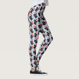 Långhåriga jultomten Black och Tan Dachshund Leggings