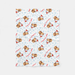 Långhåriga jultomten Dachshund Fleece Blanket