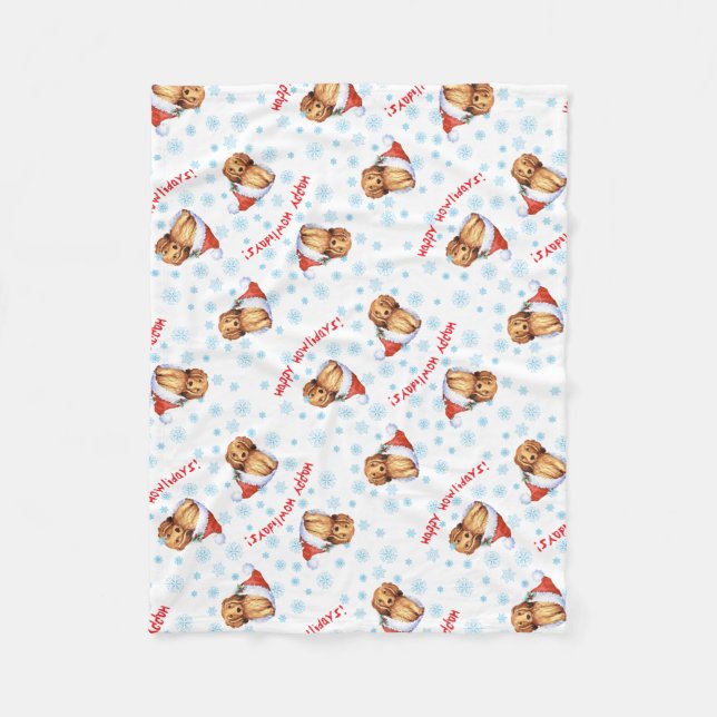 Långhåriga jultomten Dachshund Fleece Blanket (Framsidan)