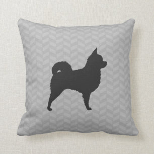 Långhårigare Chihuahua Silhouette Kudde