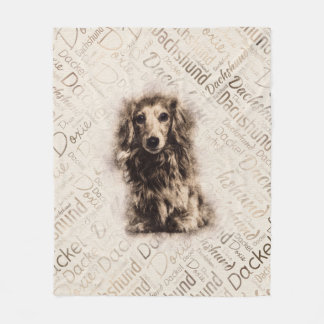 Långhårigare Dachshund-hund Fleecefilt