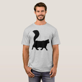 Långhårigare svart katt| Coola Kattunge T Shirt
