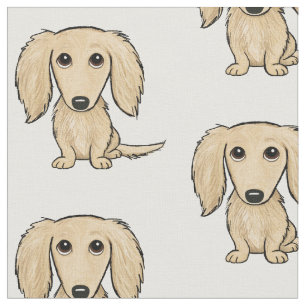Långhårigt kräm- för Wienerhund för tax mö Tyg