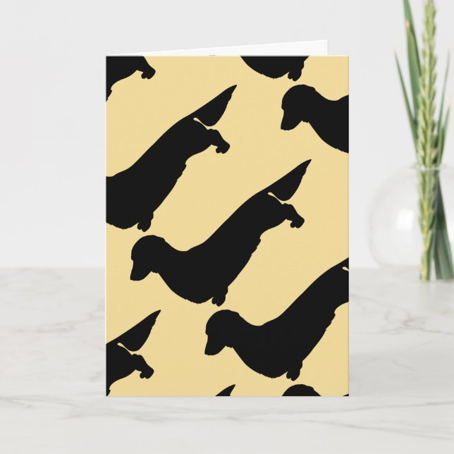 Långhetskort Dachshund Mönster Kort (Framsida)