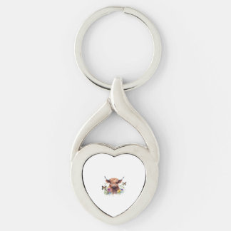 Långhögland Baby Cow Classic T-Shirt Twisted Heart Silverfärgad Nyckelring