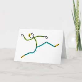 Långhopp Stickman Kort