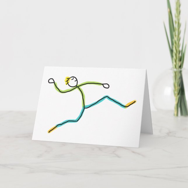 Långhopp Stickman Kort (Framsida)