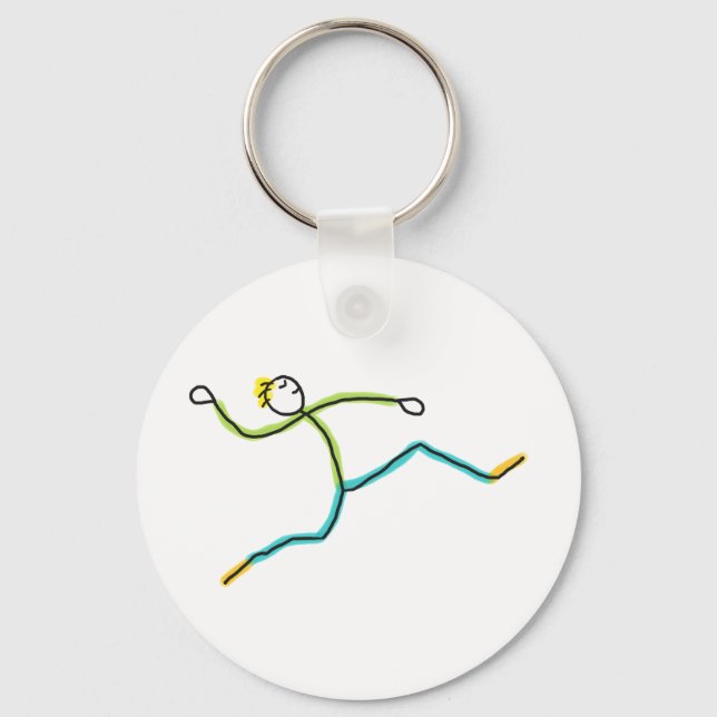 Långhopp Stickman Nyckelring (Framsida)