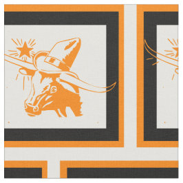 Länghorn styrhuvud med cowboyhatt med Ram 2 Tyg
