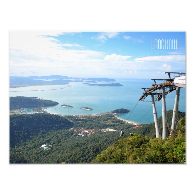 Langkawi Cable Car Aeriel View Travel Souvenir Fototryck (Framsidan)