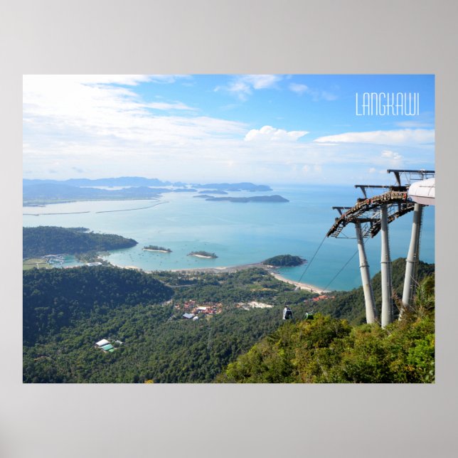 Langkawi Cable Car Mountain View Travel Souvenir Poster (Framsidan)