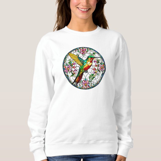 Långklippt sötskjorta Nedfläckad-Glass Hummingbird T Shirt (Framsida)