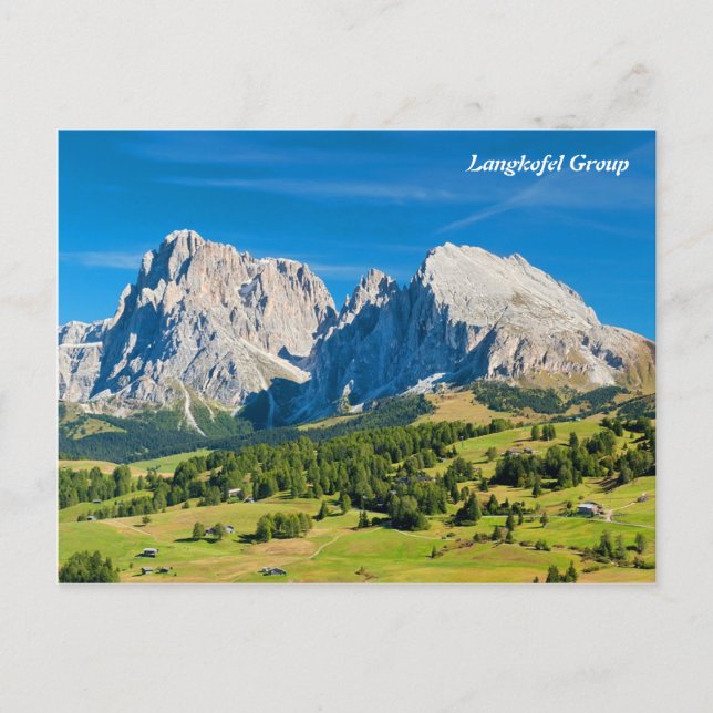 Langkofel Group i Sydtyrolen, Italien Vykort (Framsida)