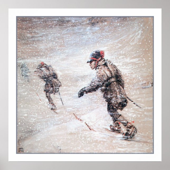 Långkörda fordon i Snowstorm Poster (Framsidan)