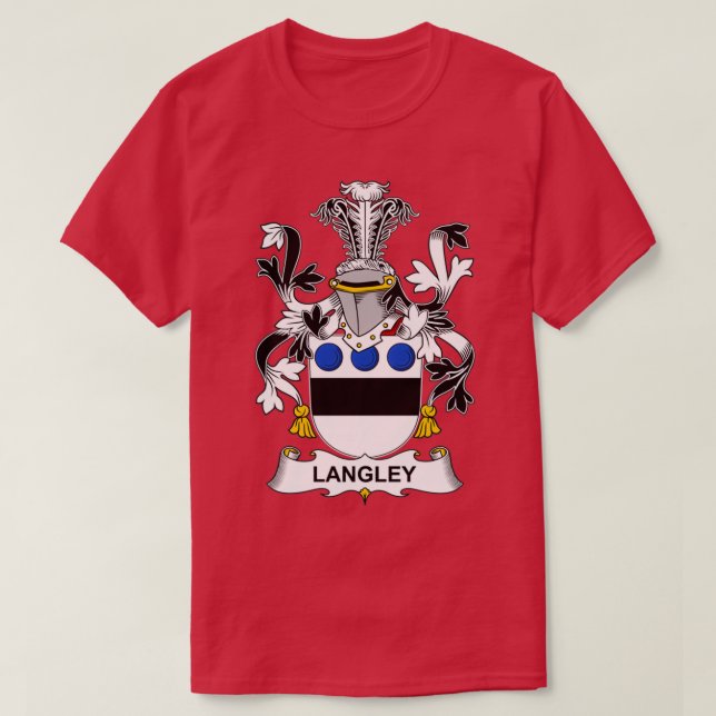 Langley Jackar Arm Family Crest T Shirt (Design framsida)