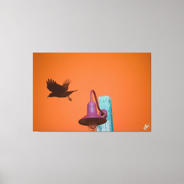 Langley-Kråka på Light Post Series #2 Canvastryck (Framsida)