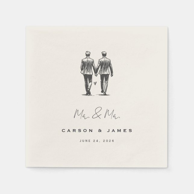 Langley Mr & Bröllop Pappersservett (Framsidan)
