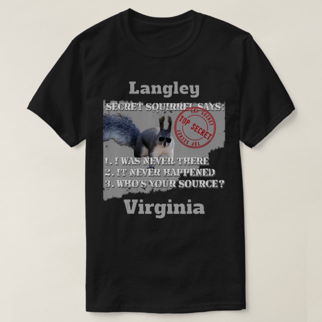 Langley, Virginia Secret Squirrel Design på framsi T Shirt (Design framsida)