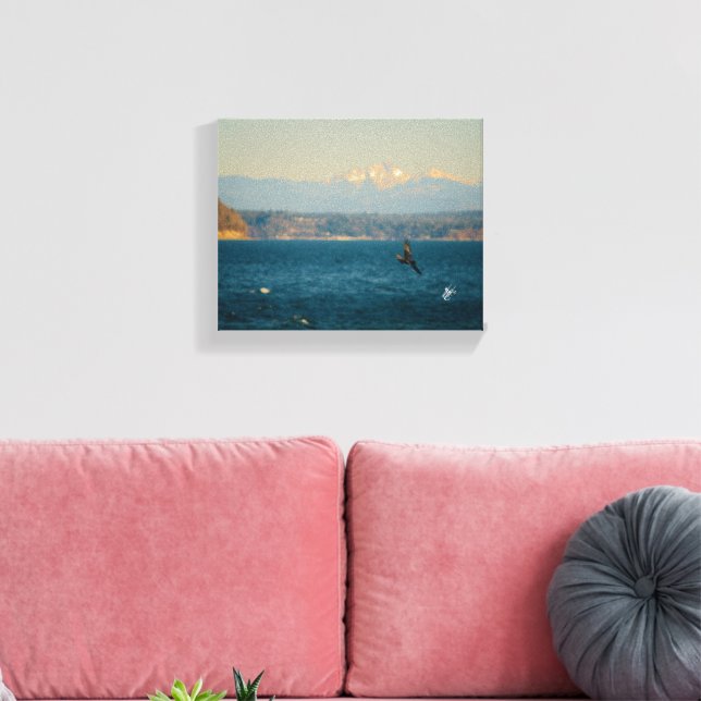 Langley Waterfront Layered Coastal Fotografi Canvastryck (Insitu (Vardagsrum))