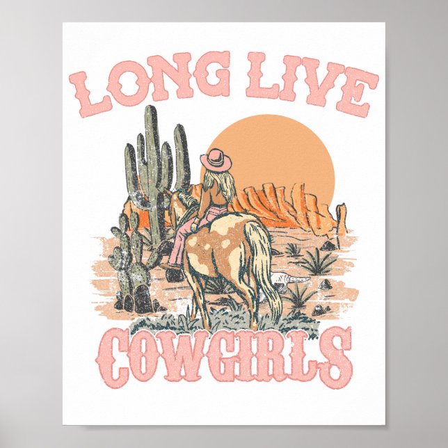 Långlivade cowgirl - Westerna Cowgirl Poster (Framsidan)