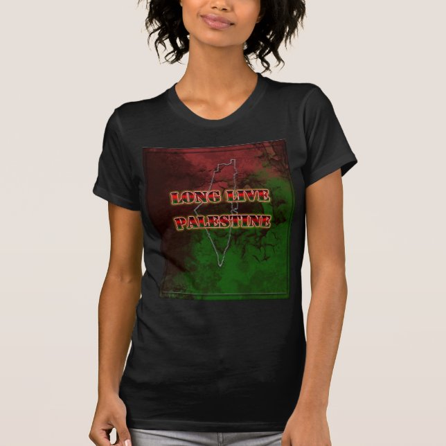 Långlivande Palestina Disted Women's T-Shirt (Framsida)