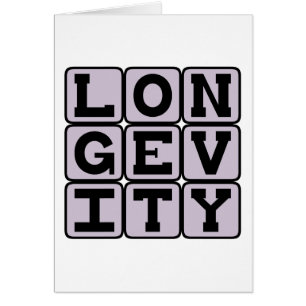 Långlivstid, lång livslängd hälsningskort