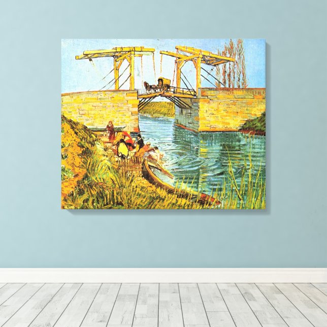 Langlois Bridge i Arles av Vincent van Gogh Canvastryck (Insitu (trägolv))