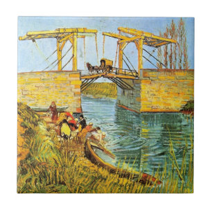 Langlois Bridge i Arles av Vincent van Gogh Kakelplatta