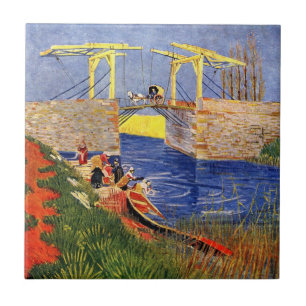Langlois Bridge i Arles av Vincent van Gogh Kakelplatta