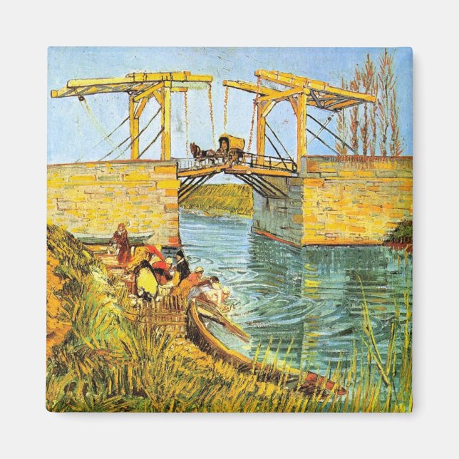 Langlois Bridge i Arles av Vincent van Gogh Magnet (Framsidan)