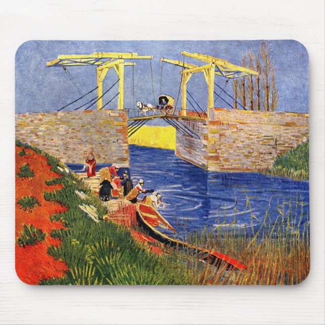 Langlois Bridge i Arles av Vincent van Gogh Musmatta (Framsidan)