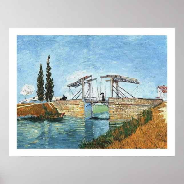 Langlois Bridge i Arles av Vincent van Gogh Poster (Framsidan)