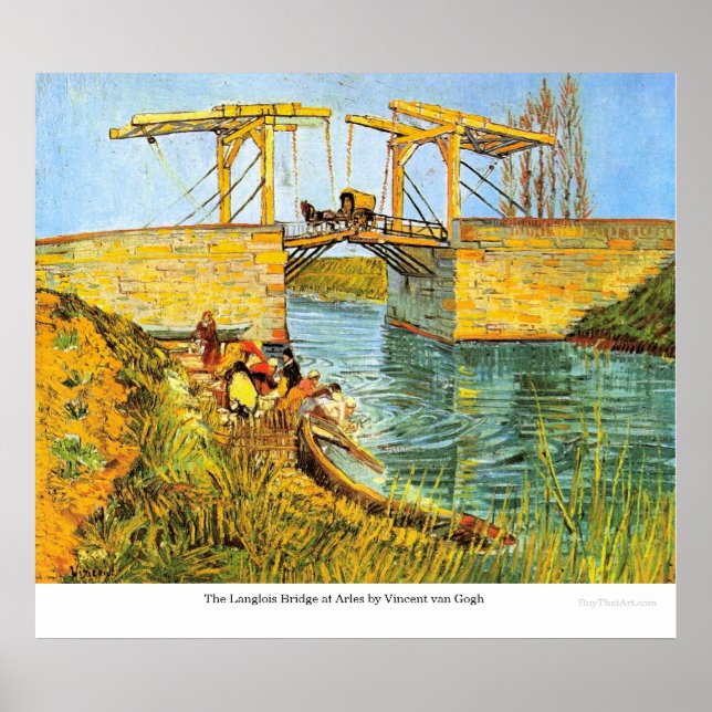 Langlois Bridge i Arles av Vincent van Gogh Poster (Framsidan)